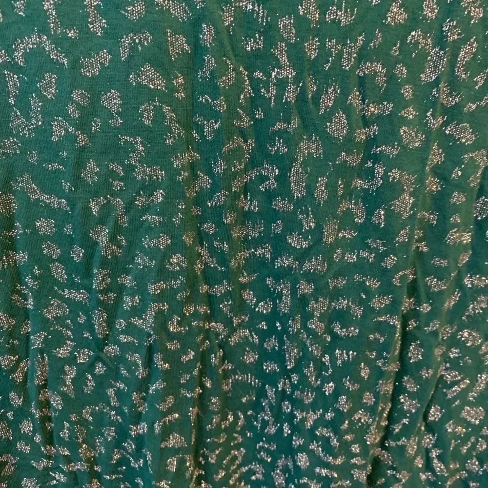 Jennifer Lopez Green Sparkle Top Size Small - Picture 4 of 6